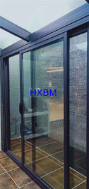 회색 색깔 내부 접히는 미닫이 문, 튼튼한 이중 유리로 끼워진 알루미늄 문